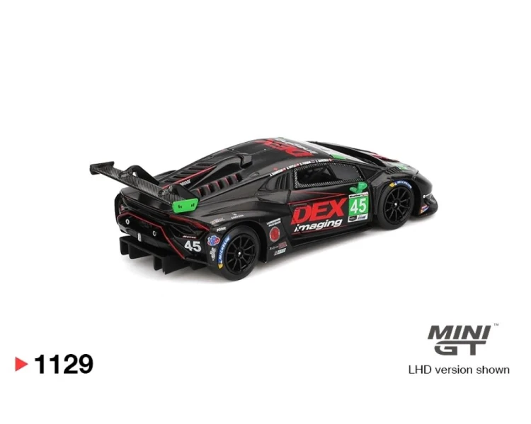 Mini GT #1129 Lamborghini Huracan GT3 EVO2 #45 DEX Imaging 2024 IMSA Daytona 24 Hrs MGT01129