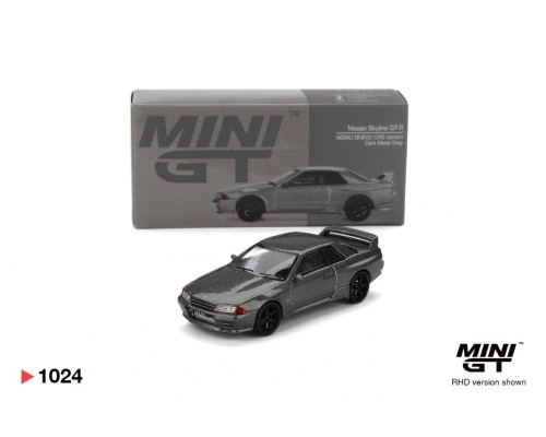 Mini GT #1024 Nissan Skyline GT-R NISMO BNR32 CRS Version Dark Metal Gray MGT01024