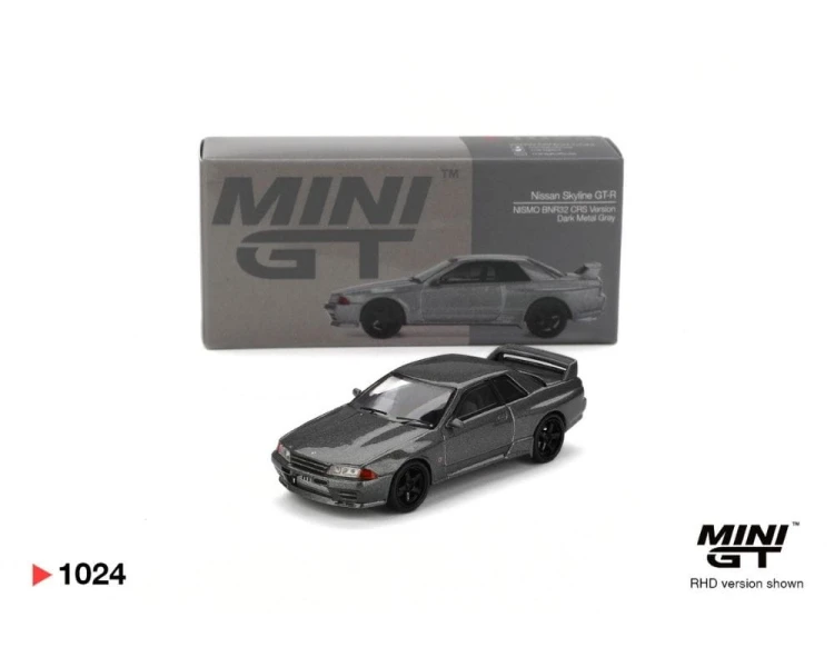 Mini GT #1024 Nissan Skyline GT-R NISMO BNR32 CRS Version Dark Metal Gray MGT01024