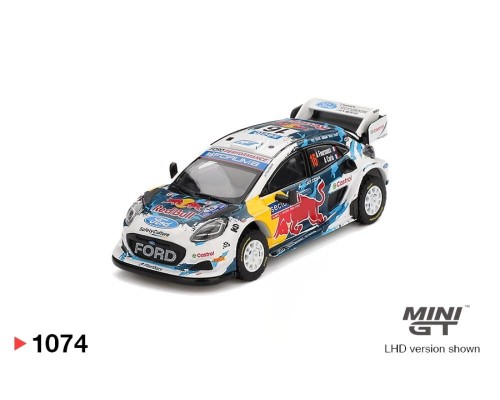 Mini GT #1074 Ford Puma Rally1 #16 M-Sport Ford WRT 2024 Rally Finland 3rd Place MGT01074