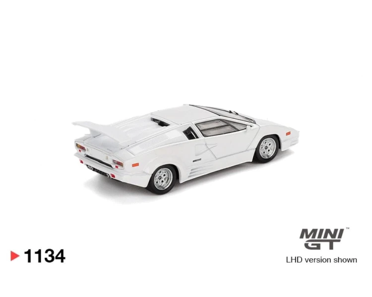 Mini GT #1134 Lamborghini Countach 25th Anniversary White MGT01134