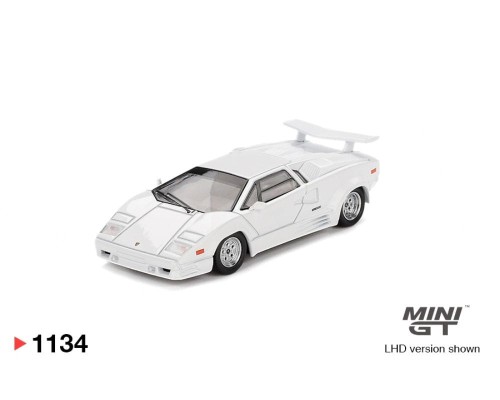 Mini GT #1134 Lamborghini Countach 25th Anniversary White MGT01134