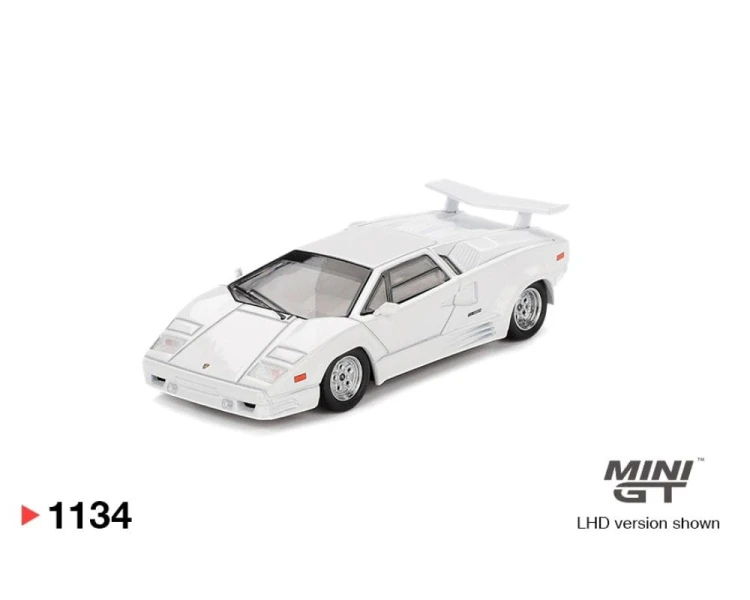 Mini GT #1134 Lamborghini Countach 25th Anniversary White MGT01134