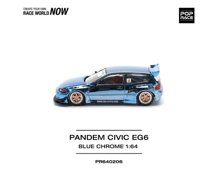 Pop Race Pandem Honda Civic EG6 Blue Chrome PR64-0206