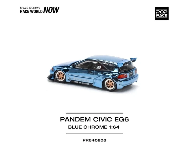 Pop Race Pandem Honda Civic EG6 Blue Chrome PR64-0206