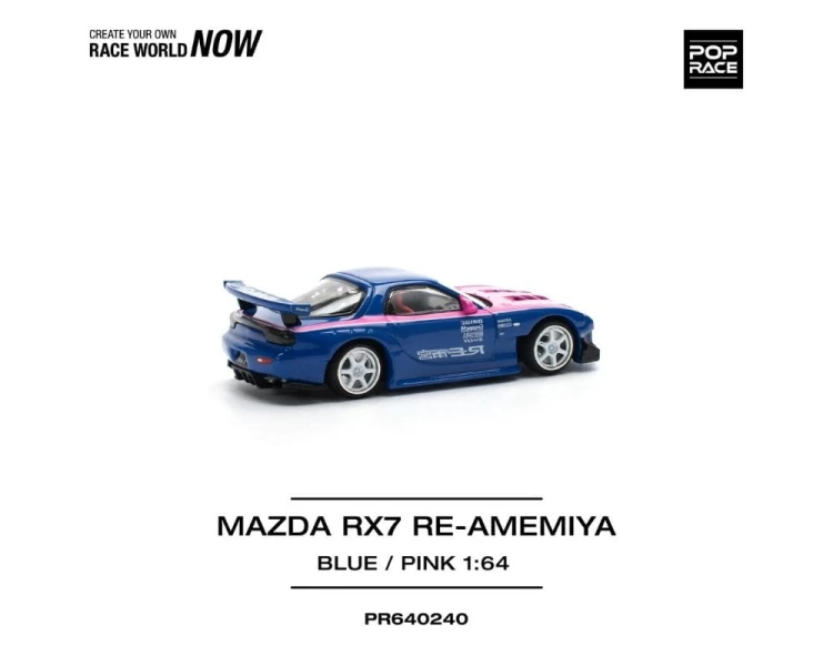 Pop Race Mazda RX-7 RE-Amemiya Blue Pink PR64-0240