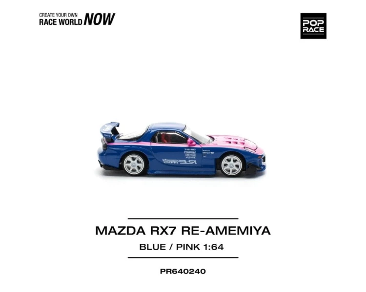Pop Race Mazda RX-7 RE-Amemiya Blue Pink PR64-0240