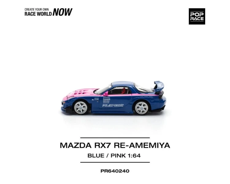 Pop Race Mazda RX-7 RE-Amemiya Blue Pink PR64-0240