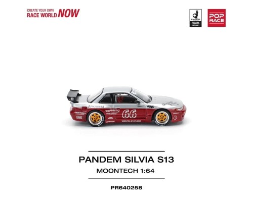 Pop Race Pandem Nissan Silvia S13 Moontech Red PR64-0258