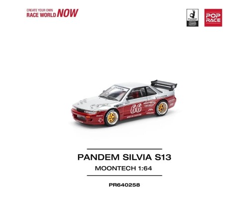 Pop Race Pandem Nissan Silvia S13 Moontech Red PR64-0258
