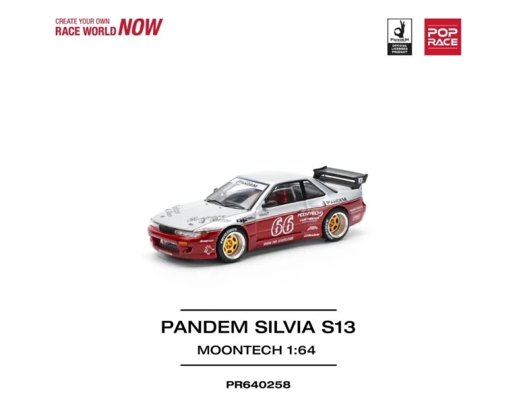 Pop Race Pandem Nissan Silvia S13 Moontech Red PR64-0258