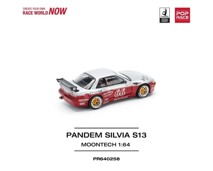 Pop Race Pandem Nissan Silvia S13 Moontech Red PR64-0258