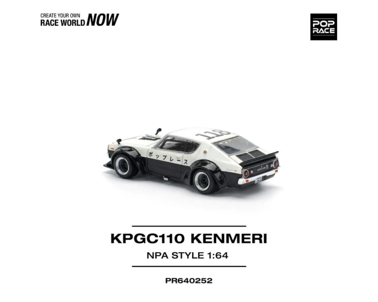 Pop Race Nissan Skyline GT-R V8 KPGC110 Drift Kenmeri NPA Style PR64-0252