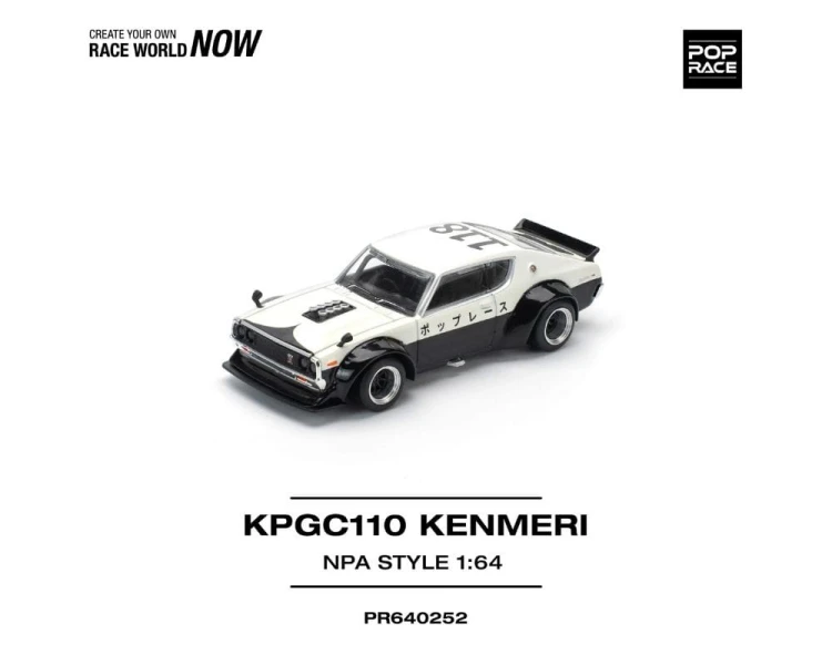 Pop Race Nissan Skyline GT-R V8 KPGC110 Drift Kenmeri NPA Style PR64-0252