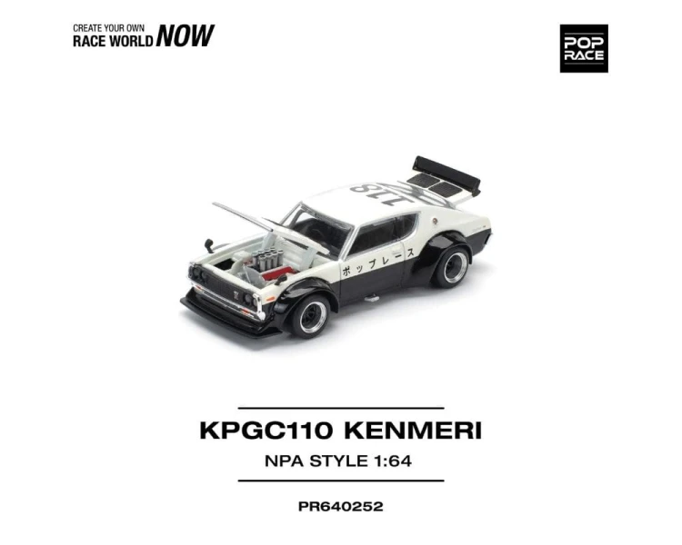 Pop Race Nissan Skyline GT-R V8 KPGC110 Drift Kenmeri NPA Style PR64-0252