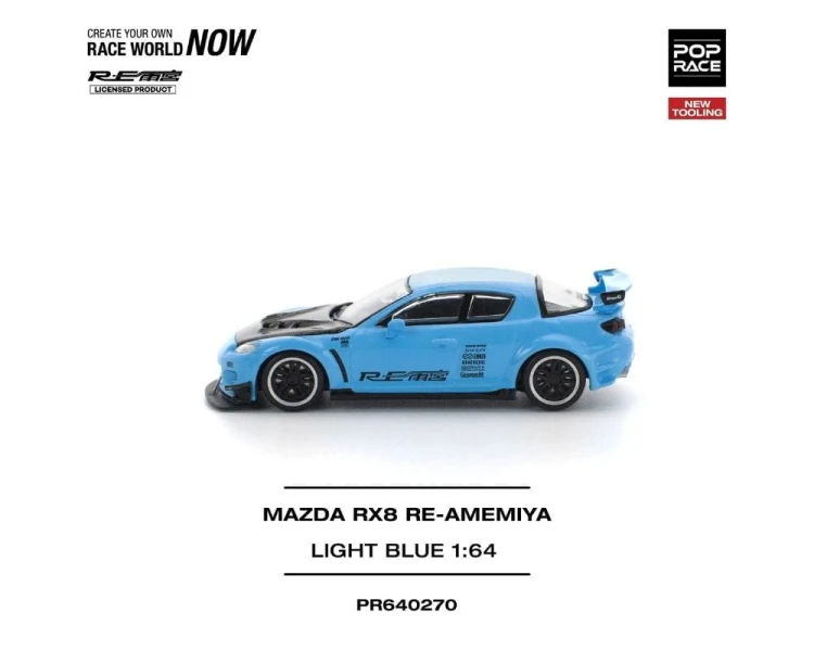Pop Race Mazda RX-8 RE-Amemiya Light Blue PR64-0270