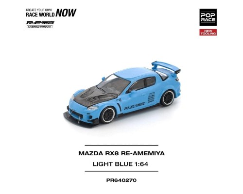 Pop Race Mazda RX-8 RE-Amemiya Light Blue PR64-0270