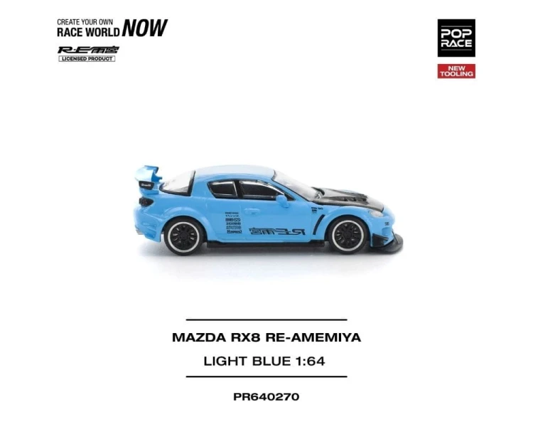 Pop Race Mazda RX-8 RE-Amemiya Light Blue PR64-0270