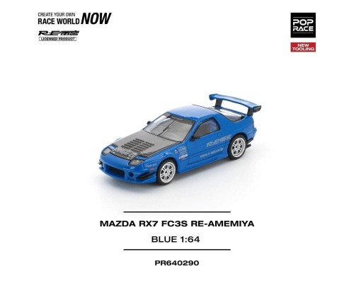 Pop Race Mazda RX-7 FC3S RE-Amemiya Blue PR64-0290
