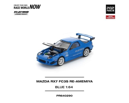 Pop Race Mazda RX-7 FC3S RE-Amemiya Blue PR64-0290