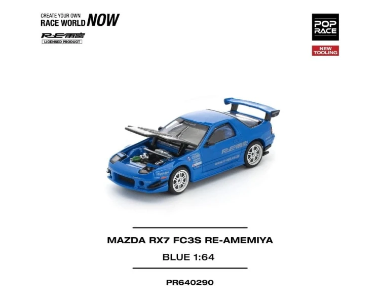 Pop Race Mazda RX-7 FC3S RE-Amemiya Blue PR64-0290