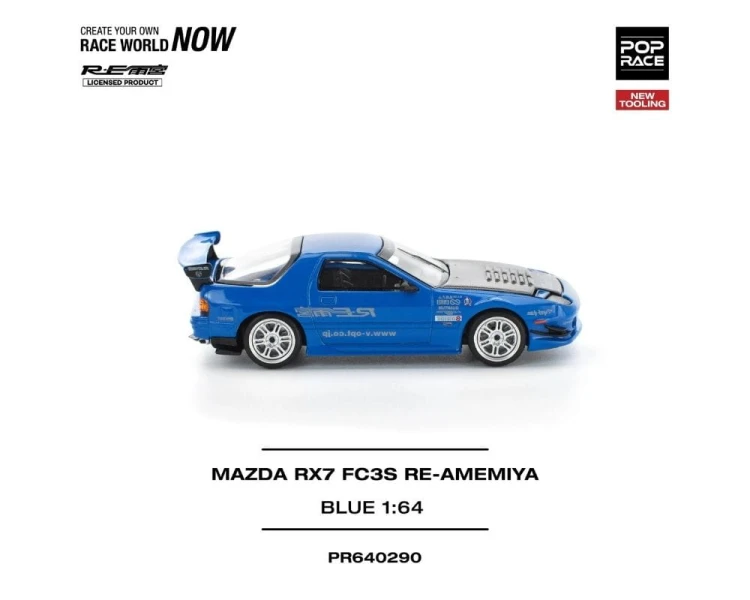 Pop Race Mazda RX-7 FC3S RE-Amemiya Blue PR64-0290