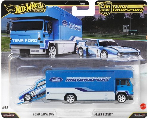 Hot Wheels Premium Team Transport #88 Ford Capri GR5 and Fleet Flyer JHX89
