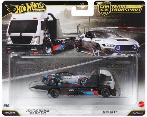 Hot Wheels Premium Team Transport #90 2024 Ford Mustang RTR Spec 5-FD and Aero Lift JHX92