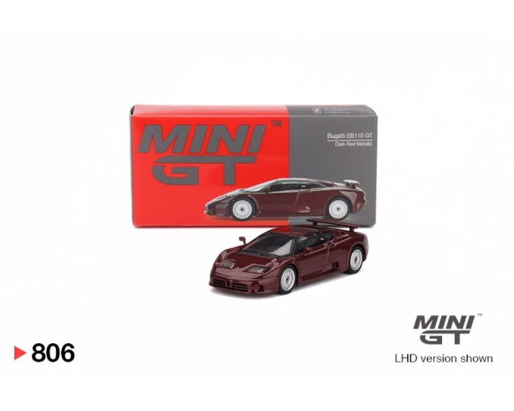 Mini GT #806 Bugatti EB110 GT Dark Red Metallic MGT00806