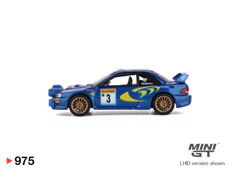 Mini GT #975 Subaru Impreza WRC98 1998 Rally Monte-Carlo 3rd Place #3 MGT00975