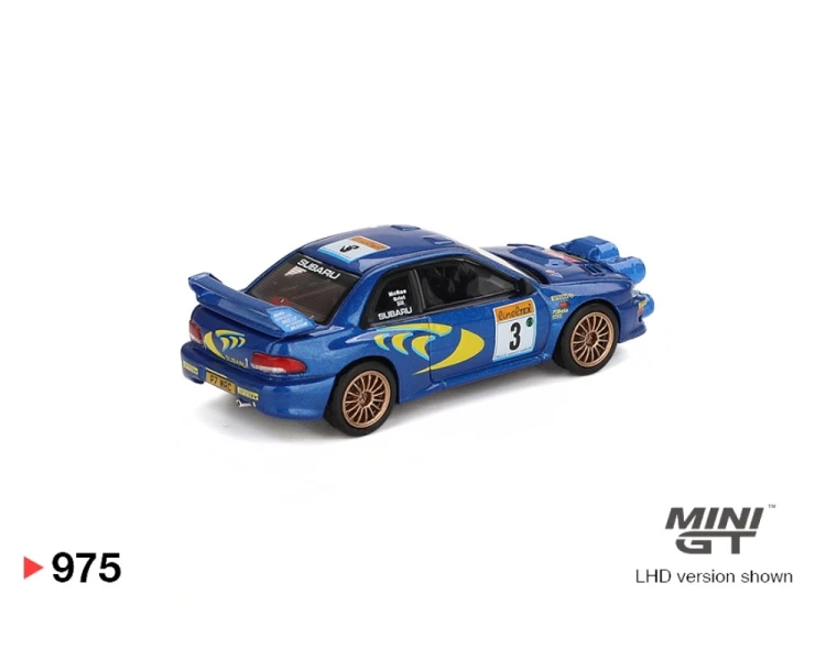 Mini GT #975 Subaru Impreza WRC98 1998 Rally Monte-Carlo 3rd Place #3 MGT00975