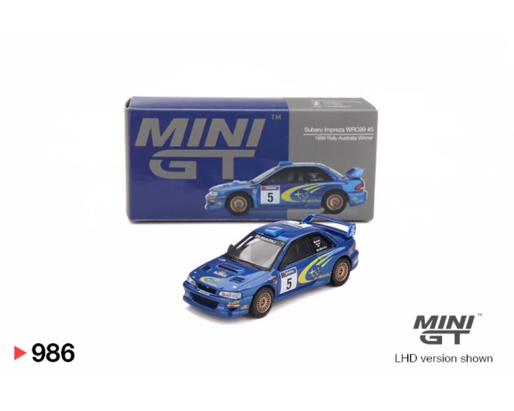 Mini GT #975 Subaru Impreza WRC98 1998 Rally Monte-Carlo 3rd Place #3 MGT00975