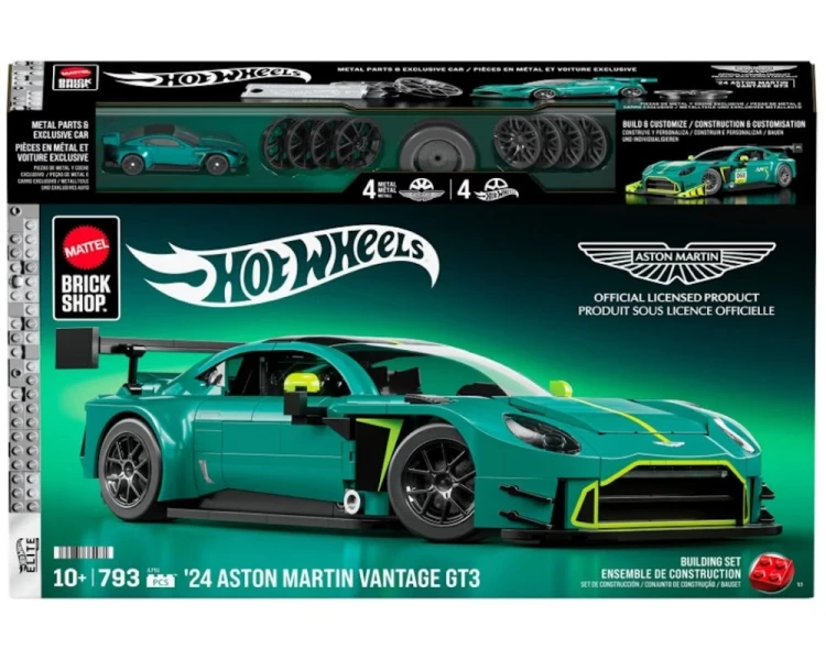 Klocki Mattel Brick Shop Hot Wheels Elite Series '24 Aston Martin Vantage GT3 JLF51