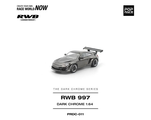 Pop Race Porsche RWB 997 Dark Chrome PRDC011