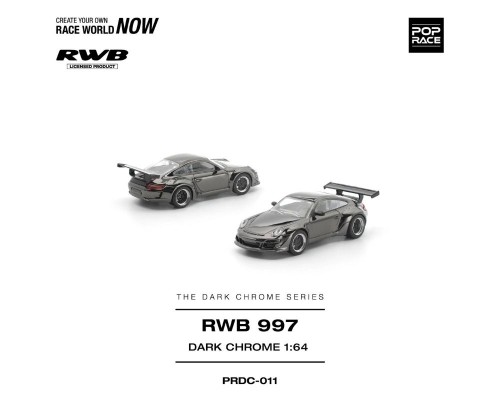 Pop Race Porsche RWB 997 Dark Chrome PRDC011