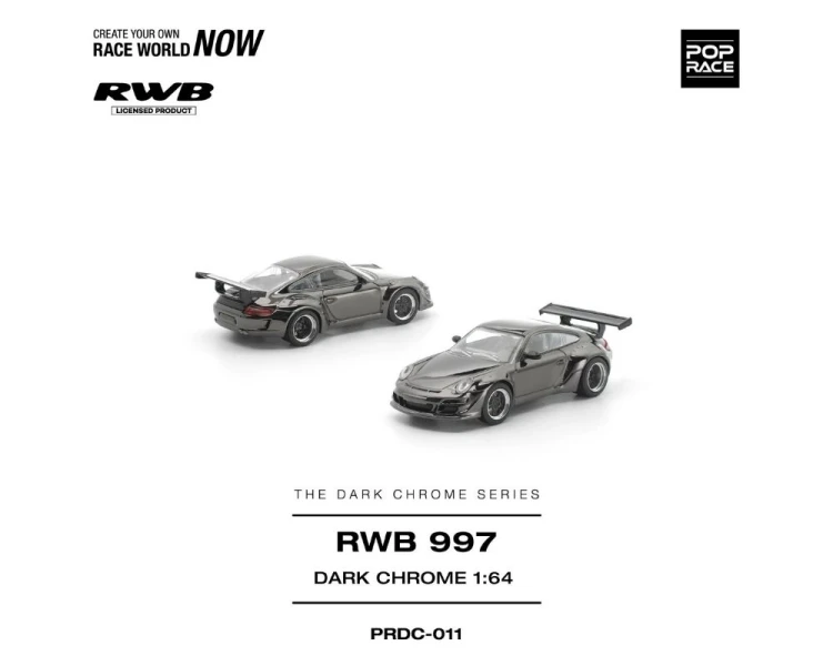 Pop Race Porsche RWB 997 Dark Chrome PRDC011