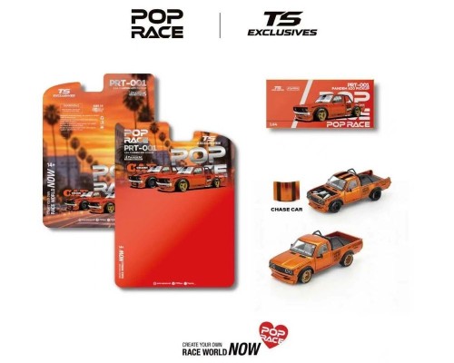 Pop Race Tokyo Station Exclusives Pandem Datsun 620 Pickup Orange Chrome PRT001
