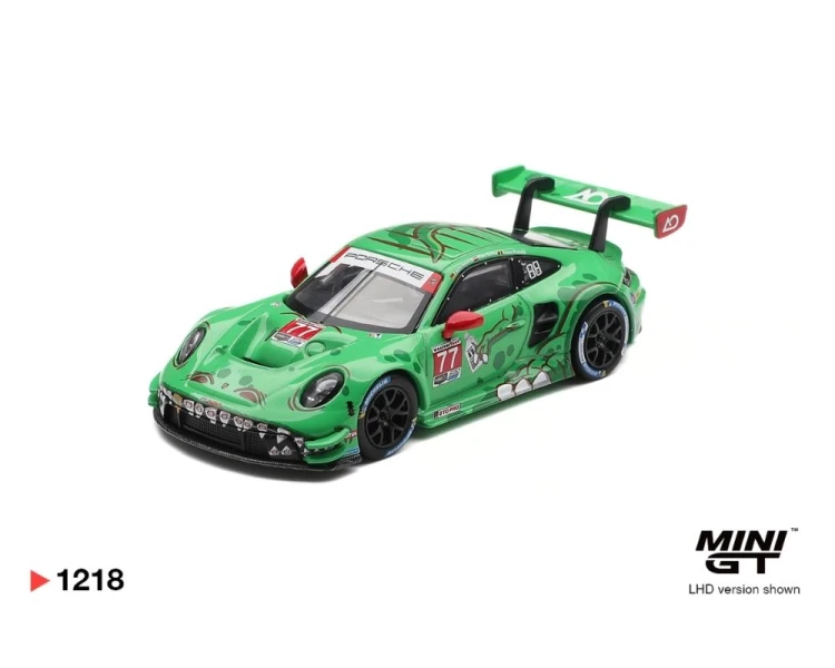 Mini GT #1218 Porsche 911 GT3 R 992 REXY #77 AO Racing 2025 IMSA Sebring 12 Hrs Class Winner MGT01218
