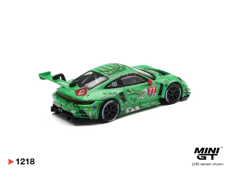 Mini GT #1218 Porsche 911 GT3 R 992 REXY #77 AO Racing 2025 IMSA Sebring 12 Hrs Class Winner MGT01218