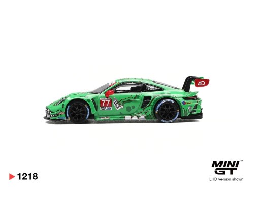 Mini GT #1218 Porsche 911 GT3 R 992 REXY #77 AO Racing 2025 IMSA Sebring 12 Hrs Class Winner MGT01218