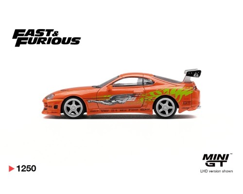Mini GT #1250 Toyota Supra MK4 Bomex The Fast and the Furious Brian O'Conner MGT01250-BL