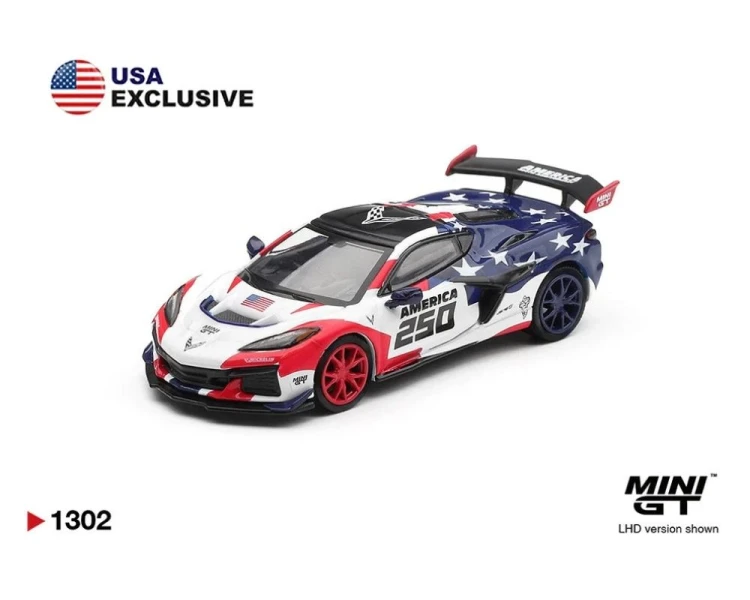 Mini GT #1302 Chevrolet Corvette ZR1 America 250 USA Exclusive MGT01302-BL
