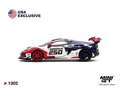 Mini GT #1302 Chevrolet Corvette ZR1 America 250 USA Exclusive MGT01302-BL