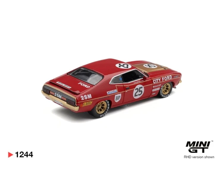 Mini GT #1244 Ford Falcon XB GT #25 Bathurst 1000 Red Australia Exclusive MGT01244