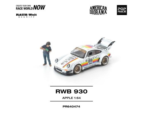 Pop Race Porsche RWB 930 Apple with American Diorama Akira Nakai Figure PR640474