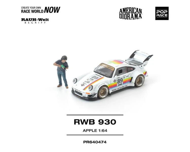 Pop Race Porsche RWB 930 Apple with American Diorama Akira Nakai Figure PR640474