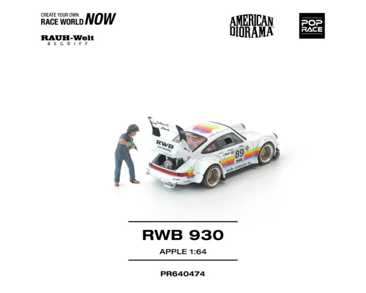 Pop Race Porsche RWB 930 Apple with American Diorama Akira Nakai Figure PR640474