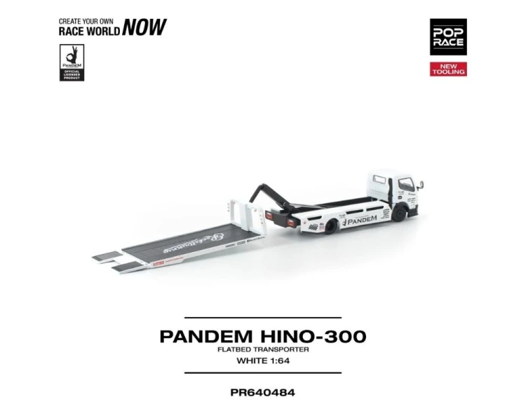 Pop Race Pandem Mitshubishi Fuso 300 Flatbed Transporter White PR640484