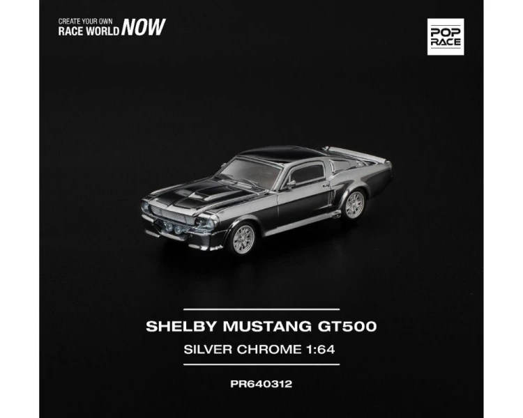 Pop Race Shelby Mustang GT500 Silver Chrome PR640312