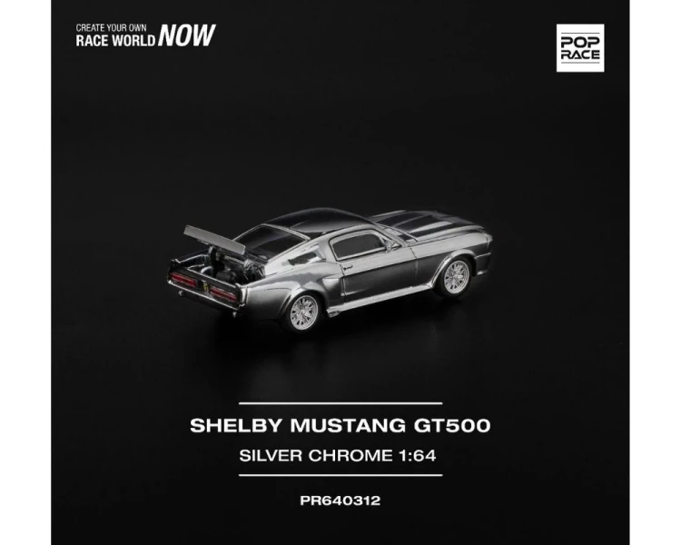 Pop Race Shelby Mustang GT500 Silver Chrome PR640312